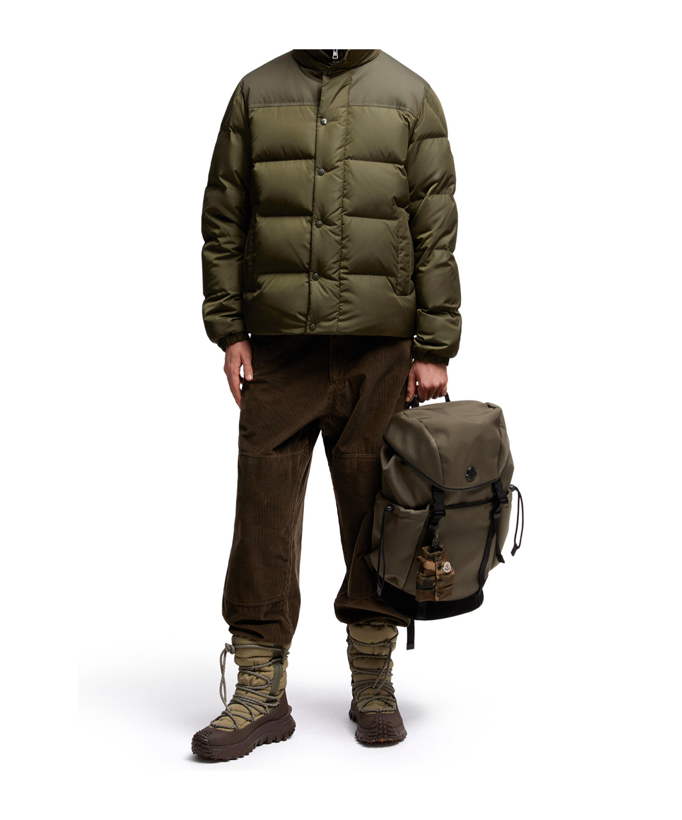 Moncler Long Sleeve Cotton Coat In Green
