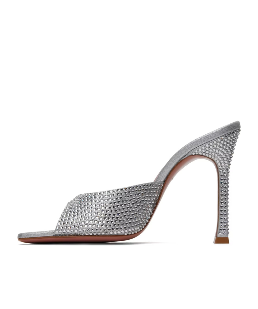 AMINA MUADDI ALEXA CRYSTAL SLIPPER CRYSTAL HIGH-HEELED SANDALS 