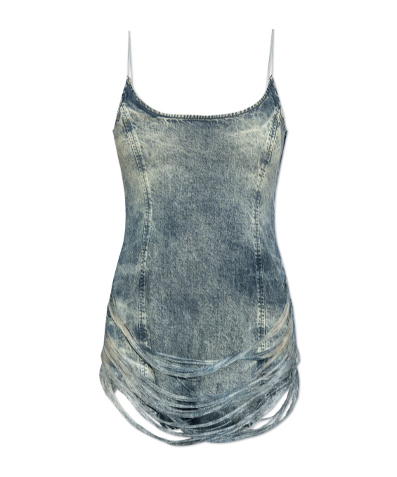 Diesel Blue De-dra-short-fsg Mini Dress In Gray