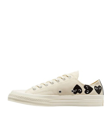 Comme Des Garçons Play X Converse Multi Hearts-print Low-top Sneakers In Nude