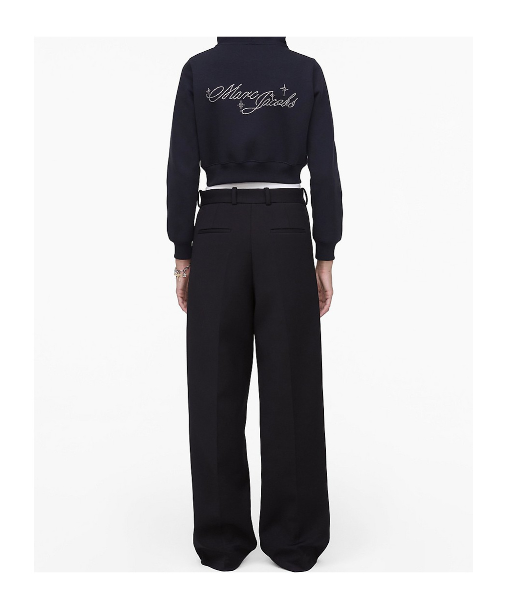 Marc Jacobs Black Charm Cropped Hoodie In Black