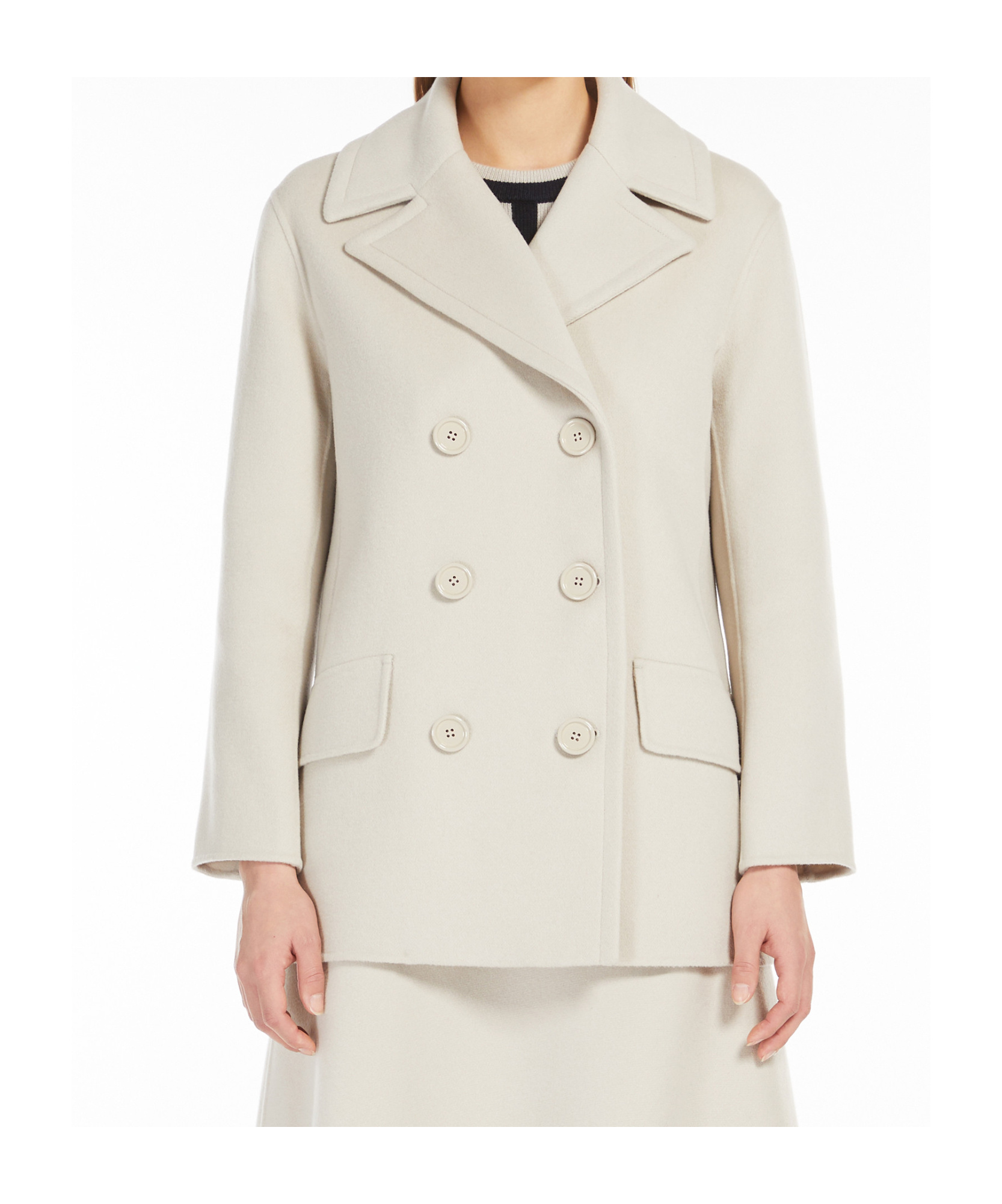 Max Mara Wool Short Coat In White