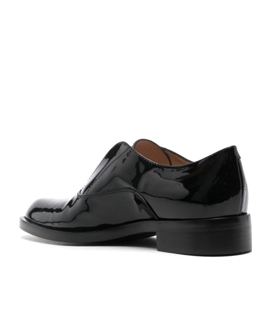 Gianvito Rossi Patent Leather Lace-up Shoes With Low Block Heel In Black