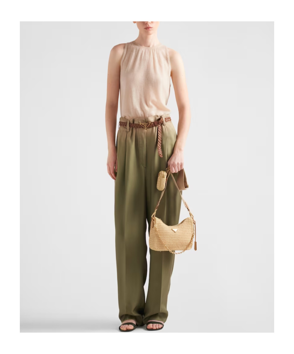Prada Re-edition 2005 Crochet Bag In Neutral Color