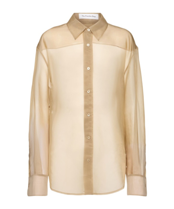 The Frankie Shop Peri Sheer Silk Blend Shirt