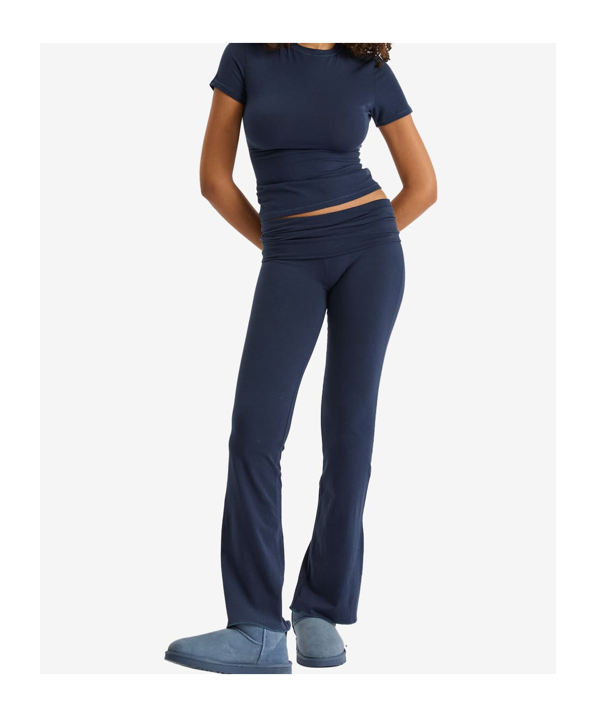 Skims Short-sleeved T-shirt In Navy Blue