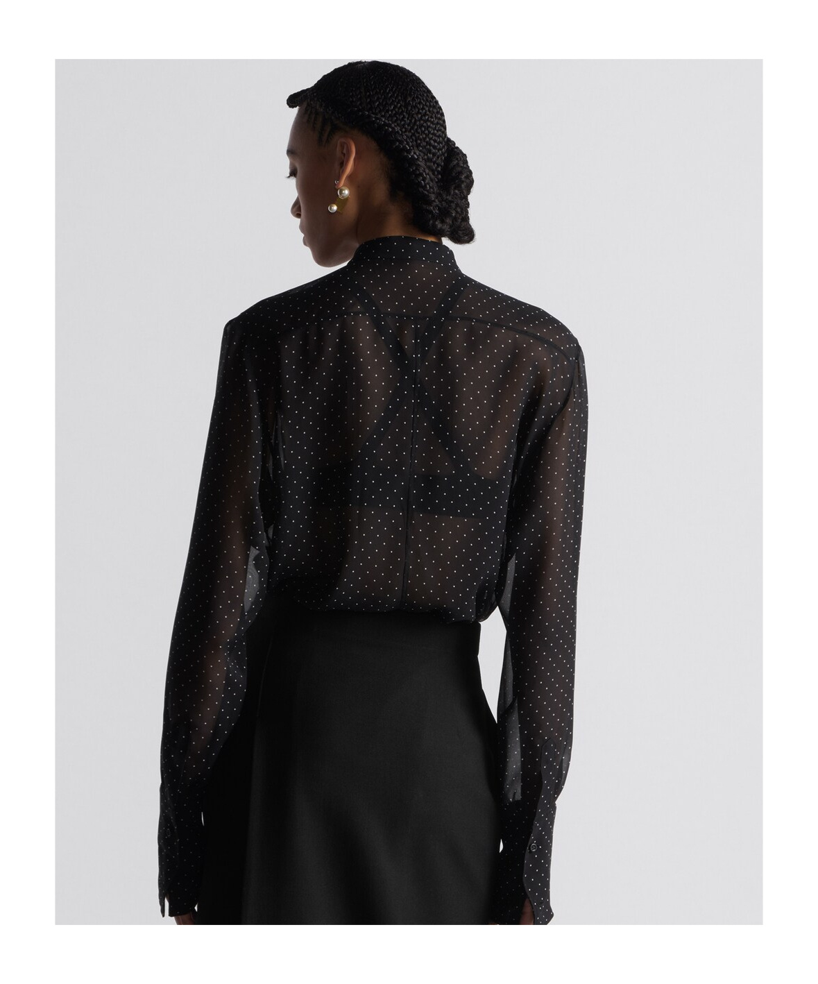 Dior Embroidery Lace Collar Shirt In Black