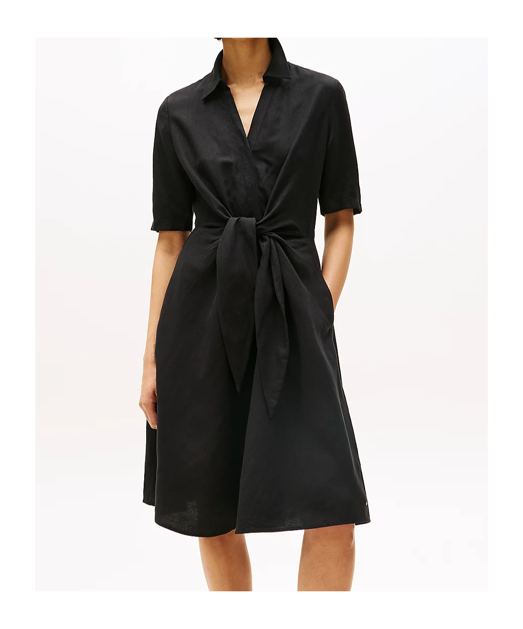 Tommy Hilfiger Fit And Flare Midi Polo Dress In Blue