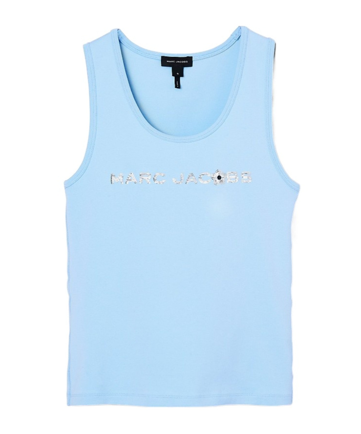 Marc Jacobs Blue Sequin Daisy Tank Top In Blue
