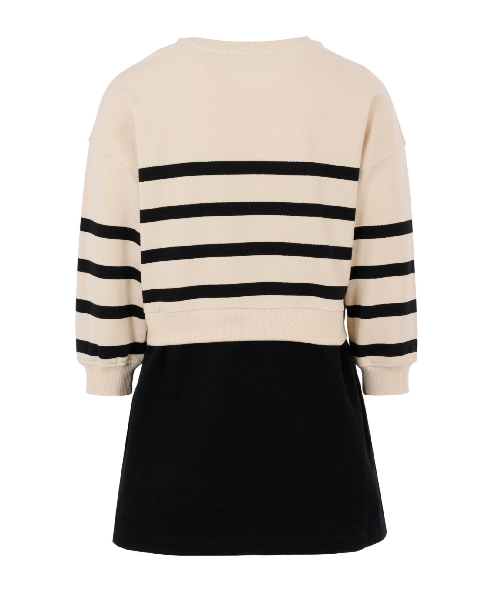 Calvin Klein Stripe-embellished Cotton Dress In Brown