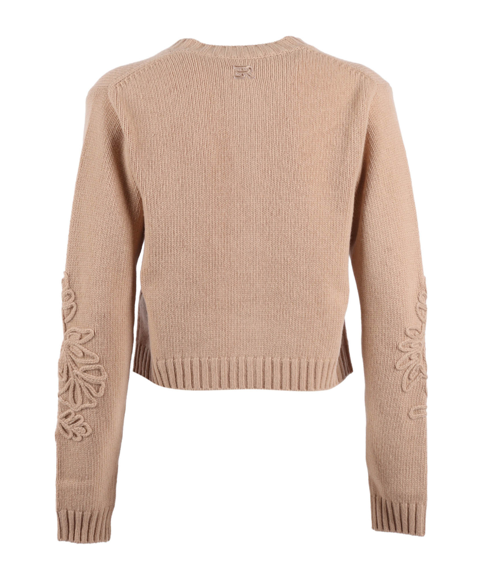 Ermanno Scervino Open-front Knit Cardigan In Fine Wool In Brown