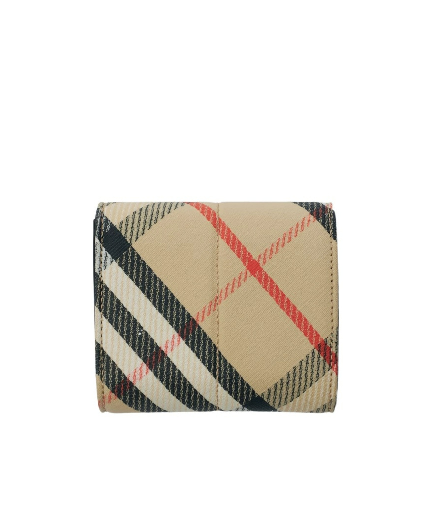 Burberry Woman Embroidered Canvas Card Holder In Sand-colored