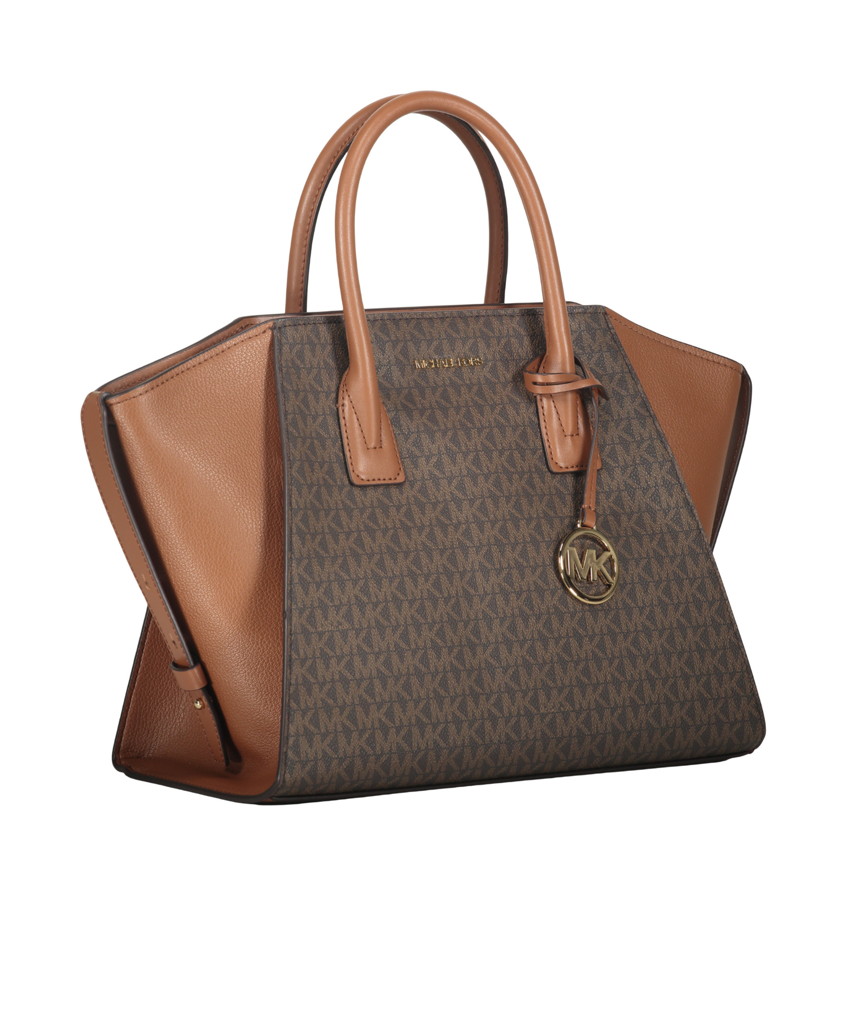Michael Kors Avril Logo-plaque Tote Bag In Brown