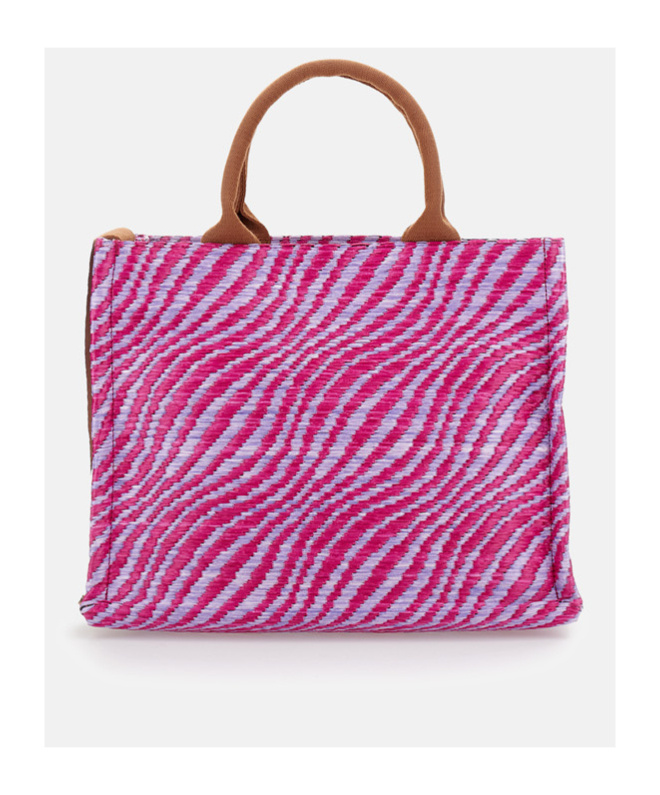 Marni Small Top-handles Wave-print Tote Bag In Purple