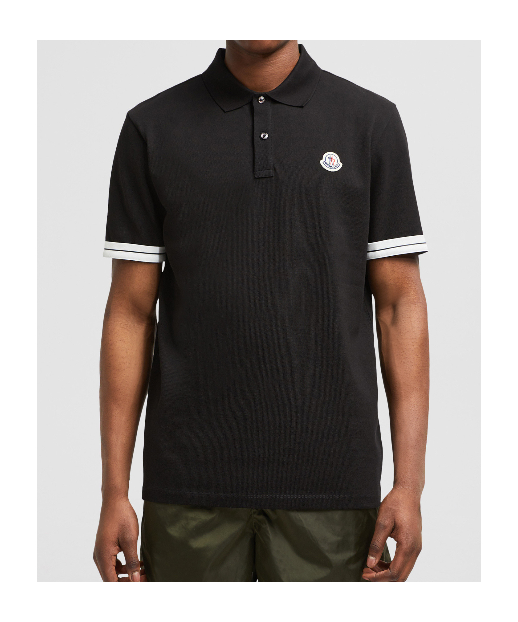 Moncler Black Polo In Black