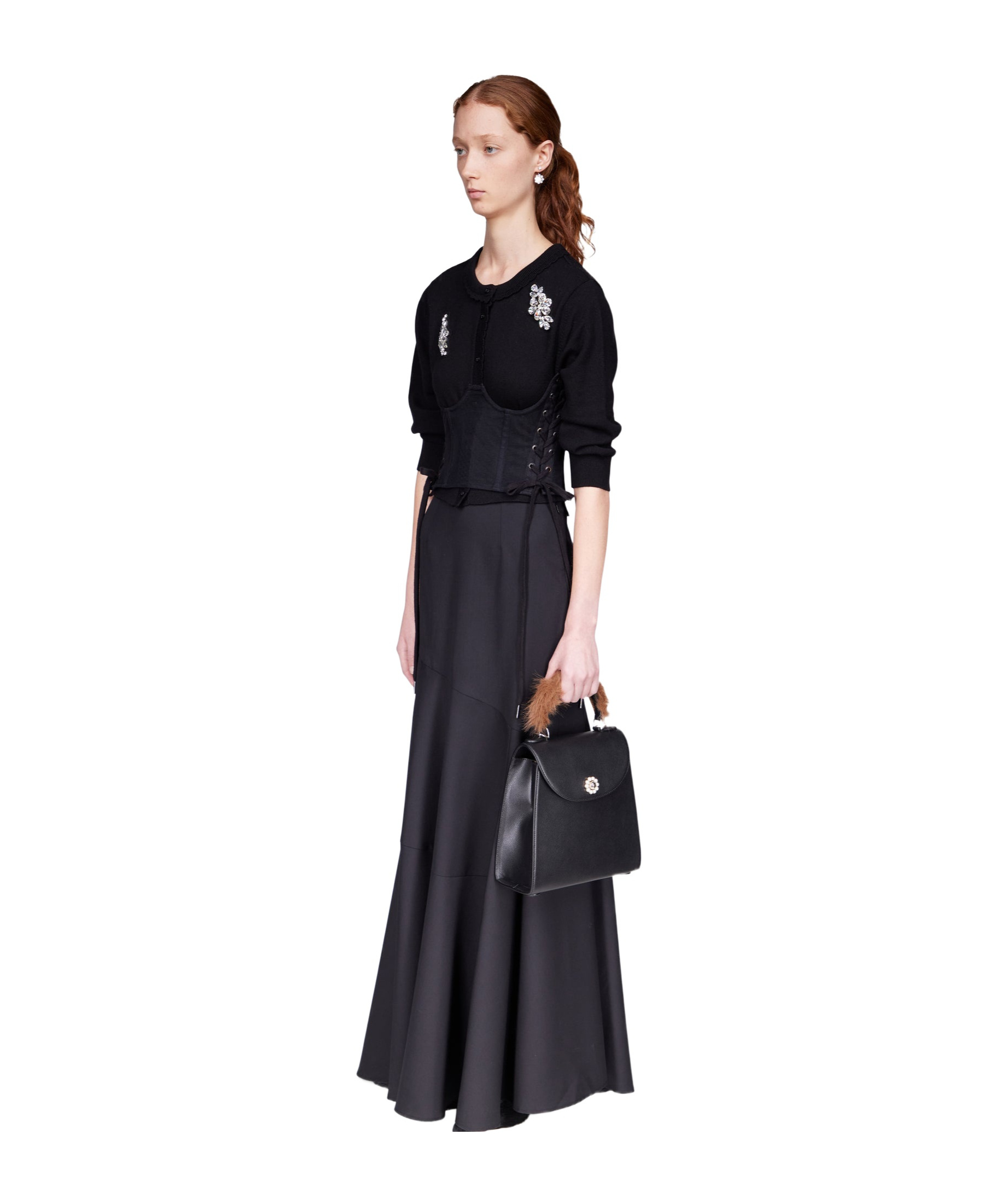Shop Simone Rocha Bias-cut Maxi Skirt In Black