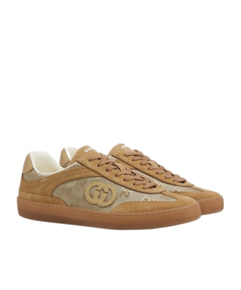 Gucci Beige Suede G75 Sneakers In Multi