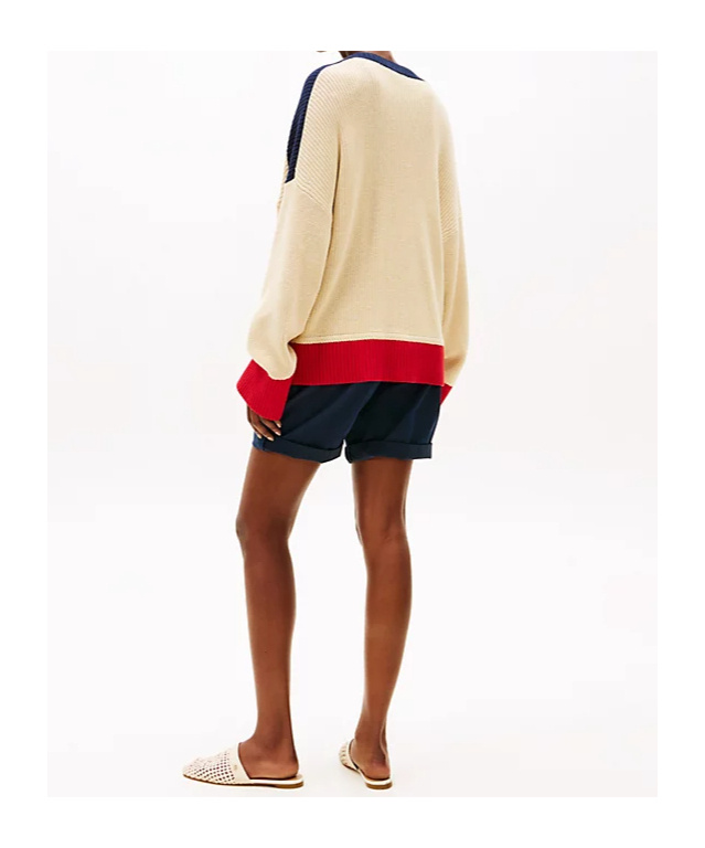 Tommy Hilfiger Relaxed V-neck Cardigan In Rural Ivory