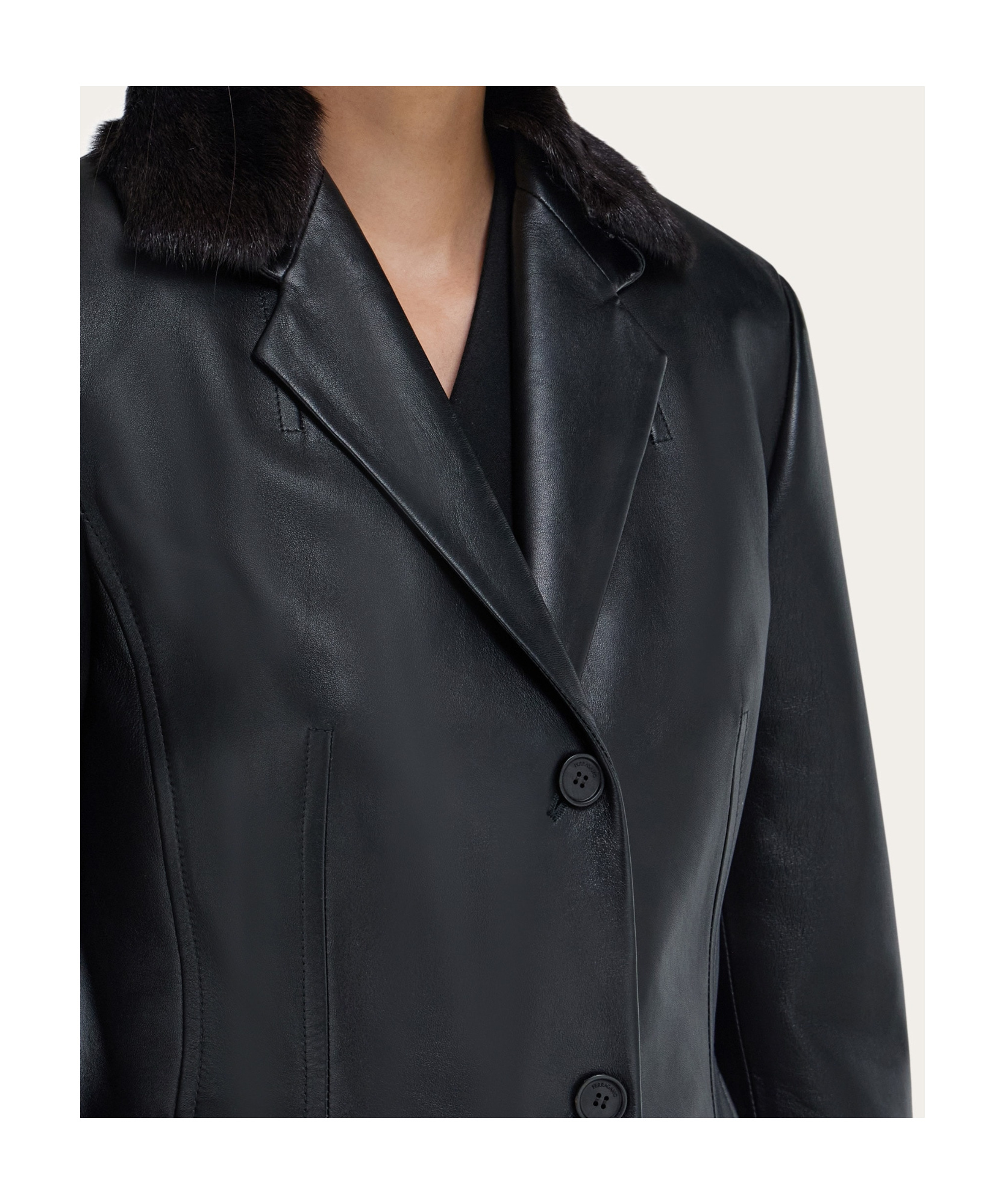 Ferragamo Nappa Blazer In Black