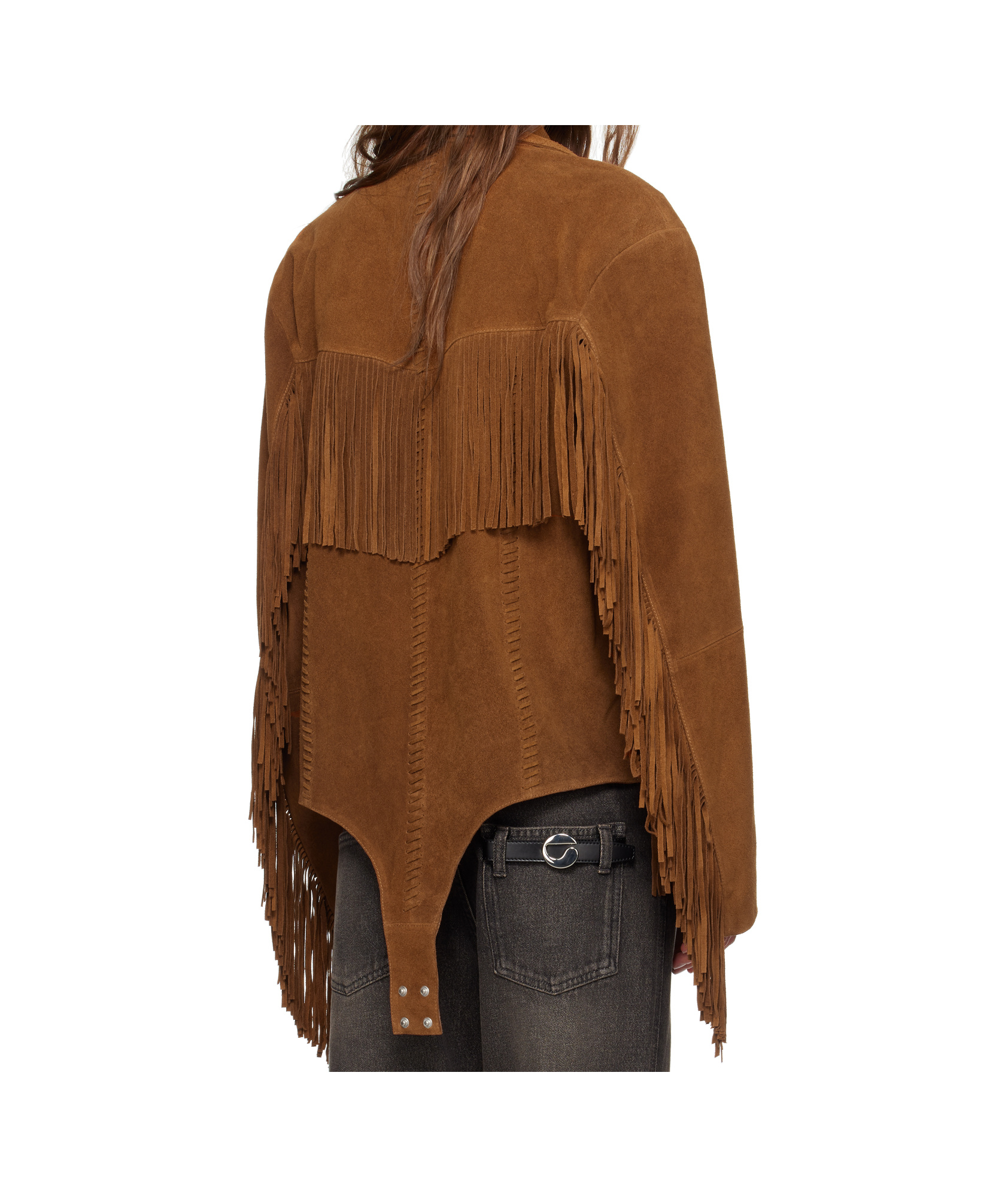 Coperni Brown Suede Fringed Body Jacket In Brown