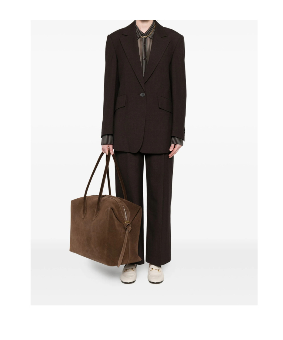 Low Classic Pleated-front Trousers In Brown