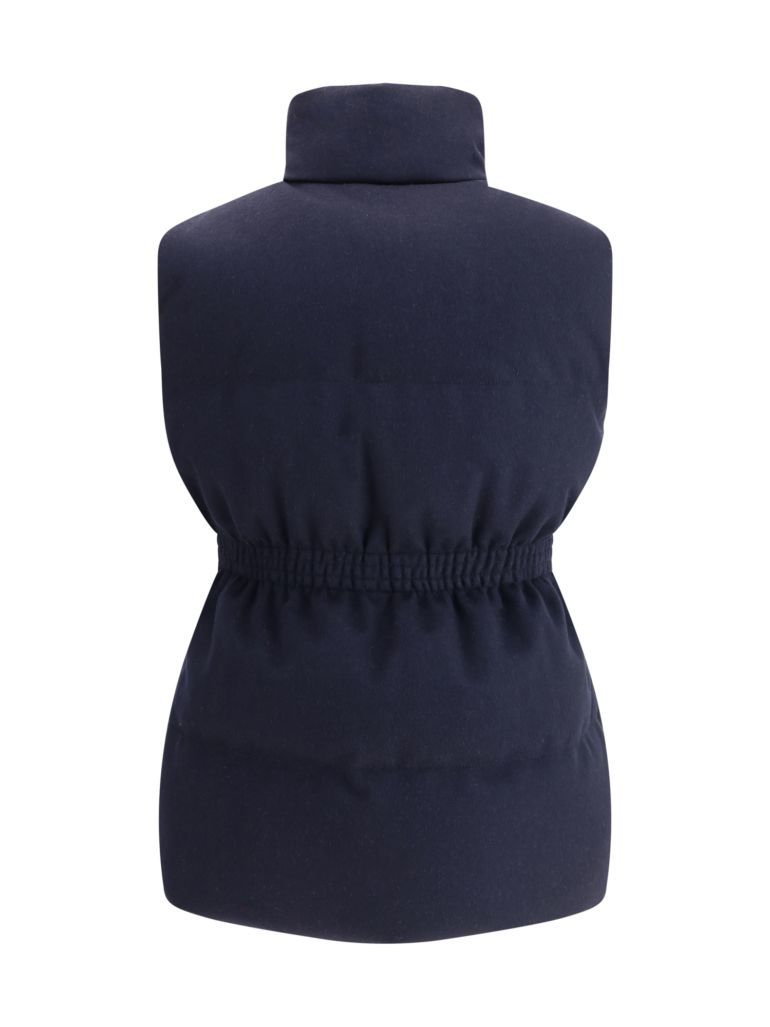 Prada Flannel Down Vest In Blue