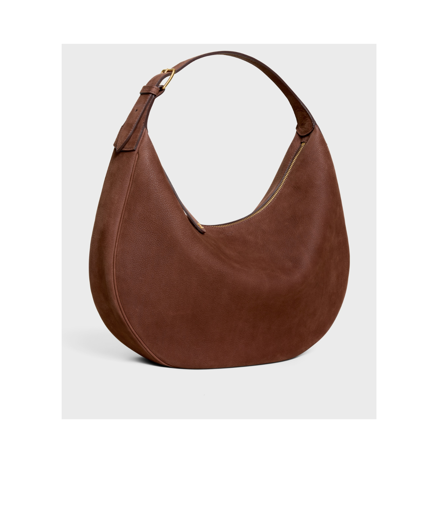 Celine Large  Lulu In Grained Nubuck Calfskin In Brown