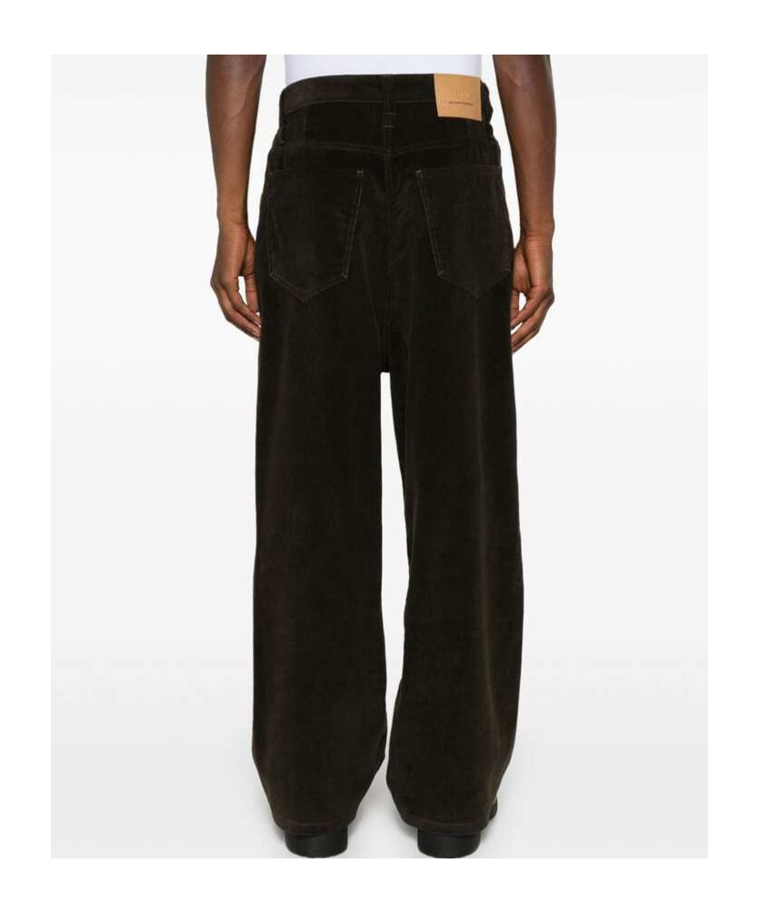 Shop Ami Alexandre Mattiussi Ami Paris Corduroy Logo Patch Straight-leg Trousers In Black