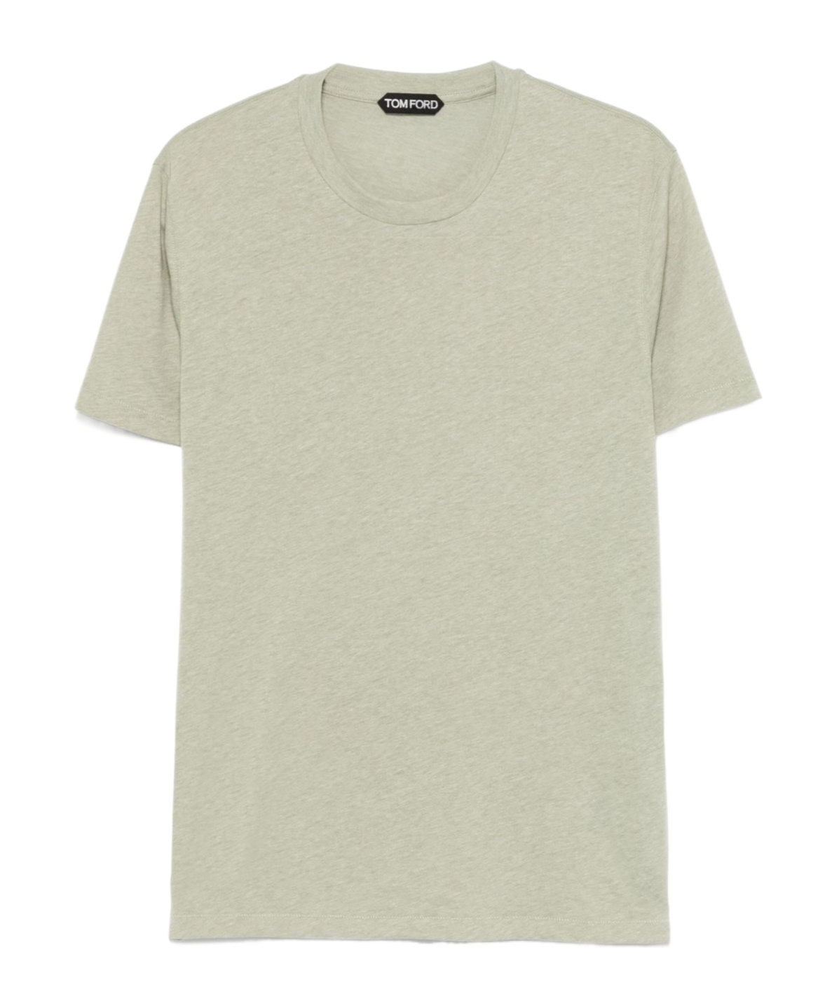 Tom Ford Cotton Blend Melange Crew Neck T-shirt Clothing In White