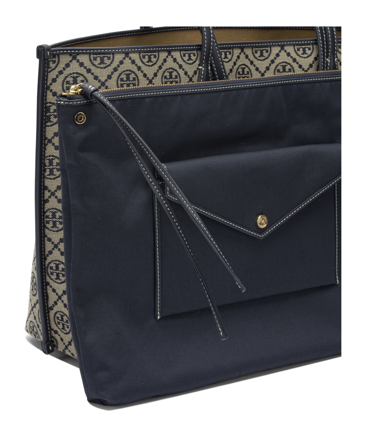 Tory Burch Tote Bags With Front Pocket And Top Handles In Blue