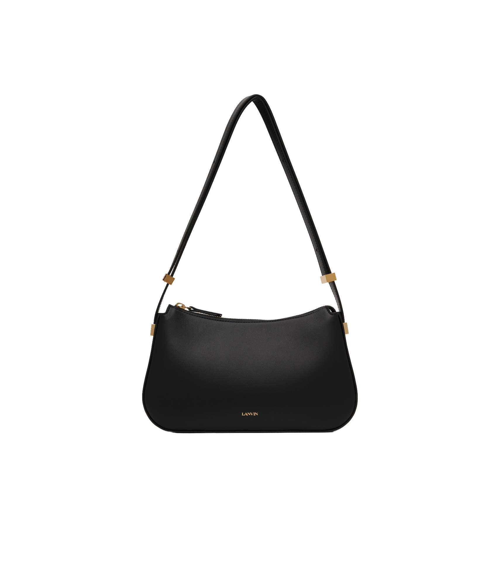 Shop Lanvin Letter Detail Shoulder Bag In Black