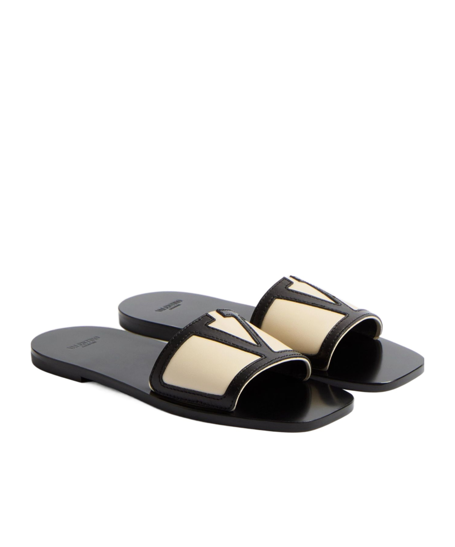 Shop Valentino Viva Superstar Slide Sandal In Nappa Leather In Black