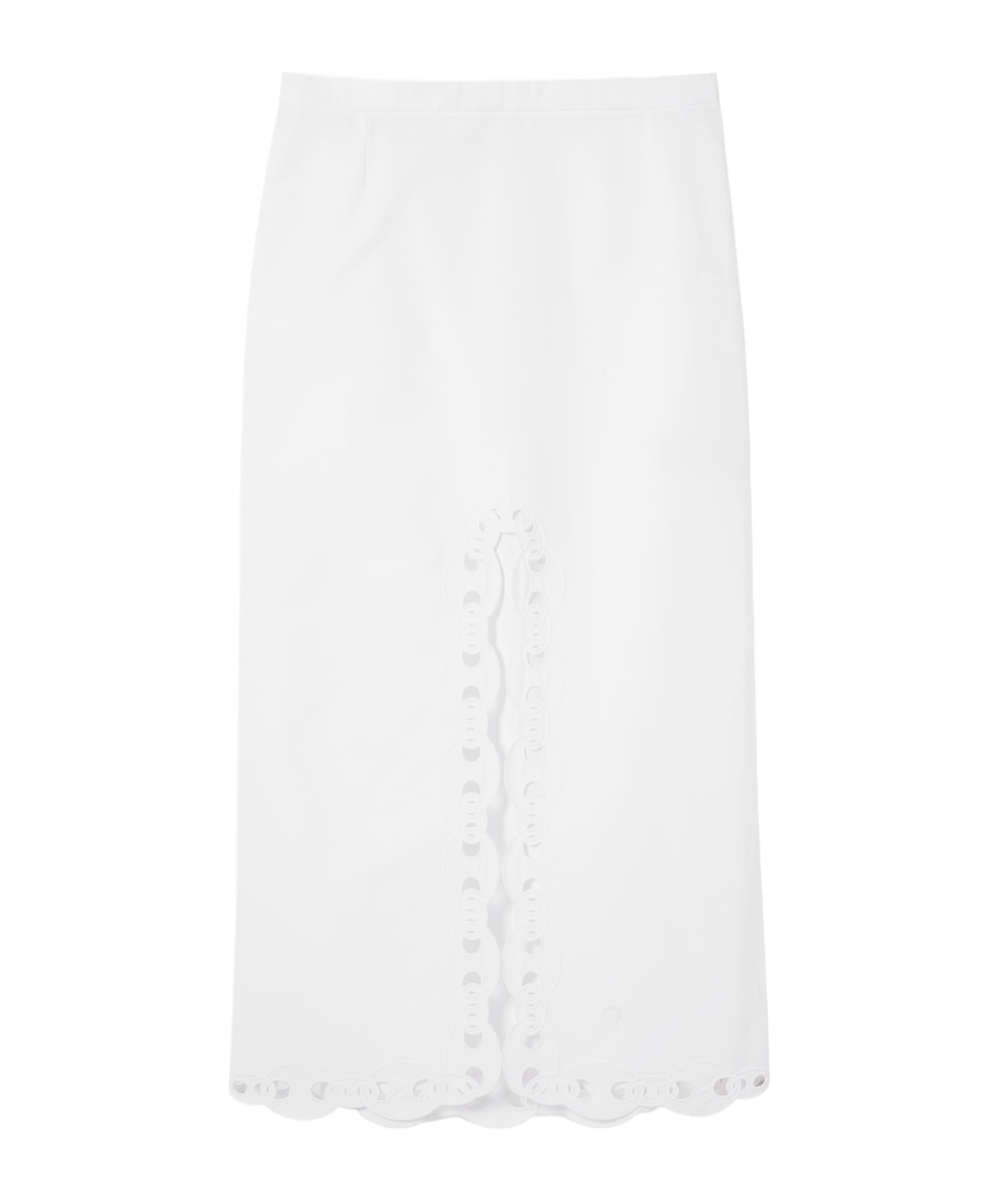 Gucci Cotton Poplin Skirt With Embroidery In White
