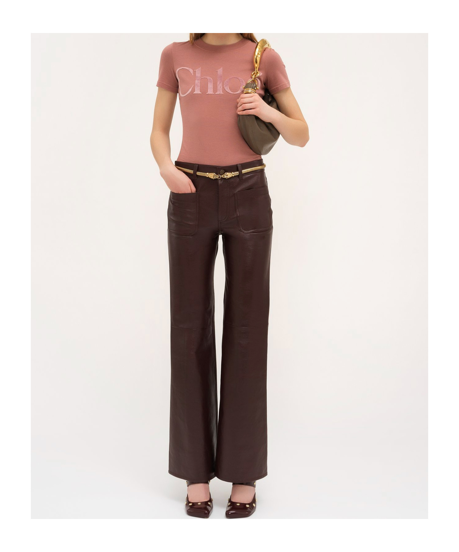 Chloé Pink Cotton Jersey Fitted T-shirt In Nude