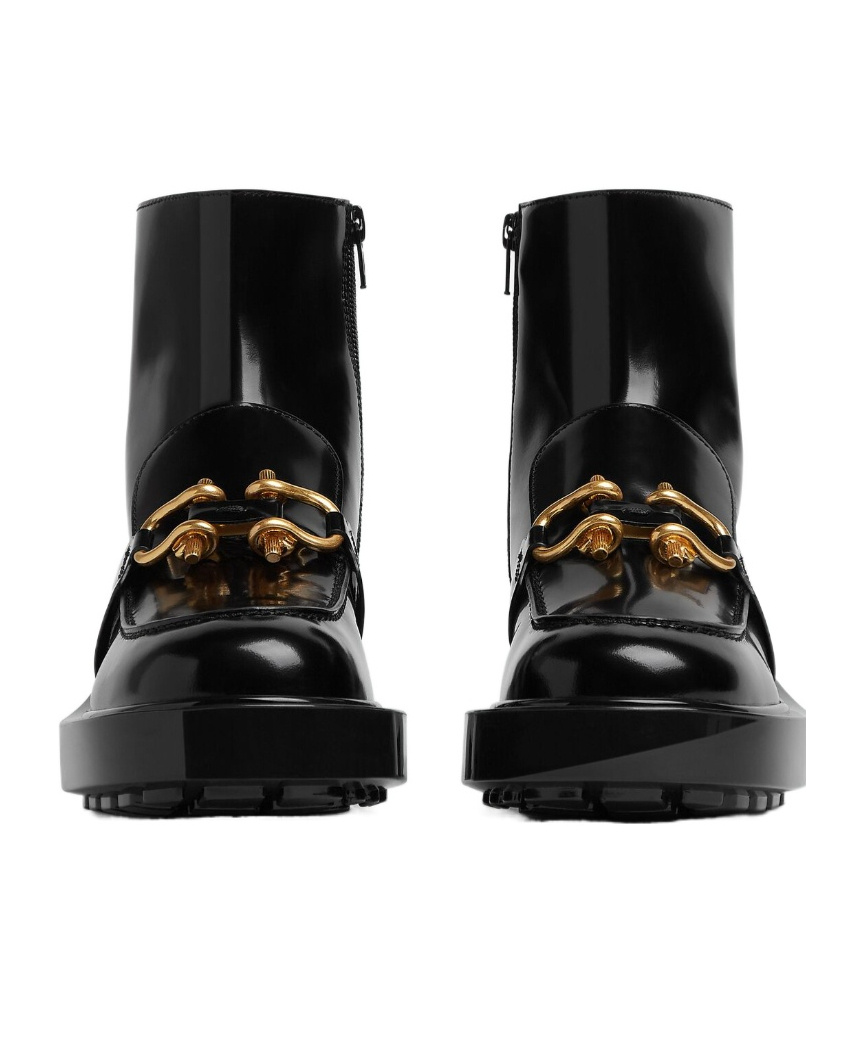 Shop Bottega Veneta Patent Leather Ankle Boots In Black