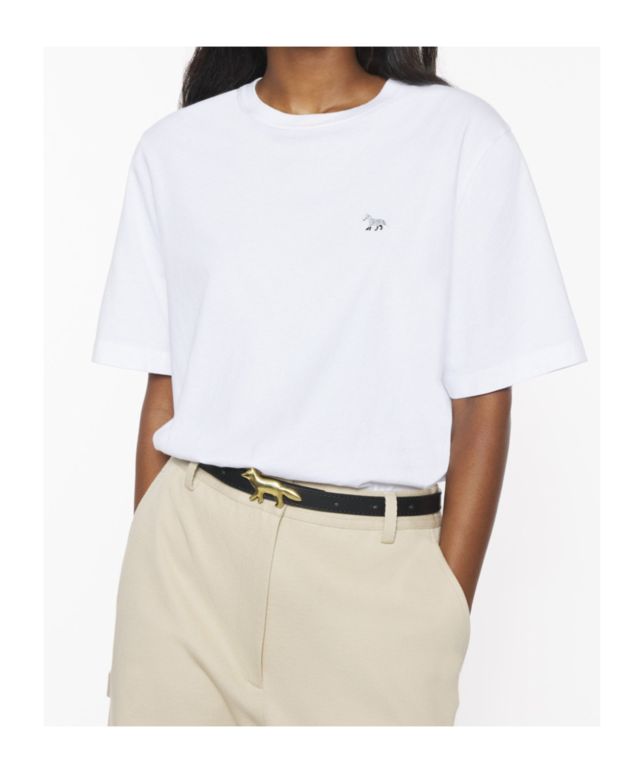 Shop Maison Kitsuné Baby Fox-patch T-shirt In White