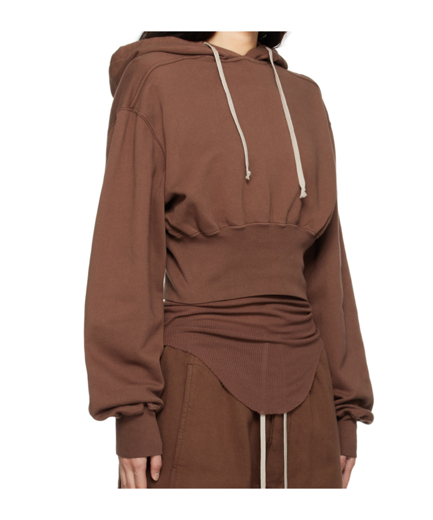 Rick Owens Drkshdw Brown Porterville Tatlin Hoodie In Brown