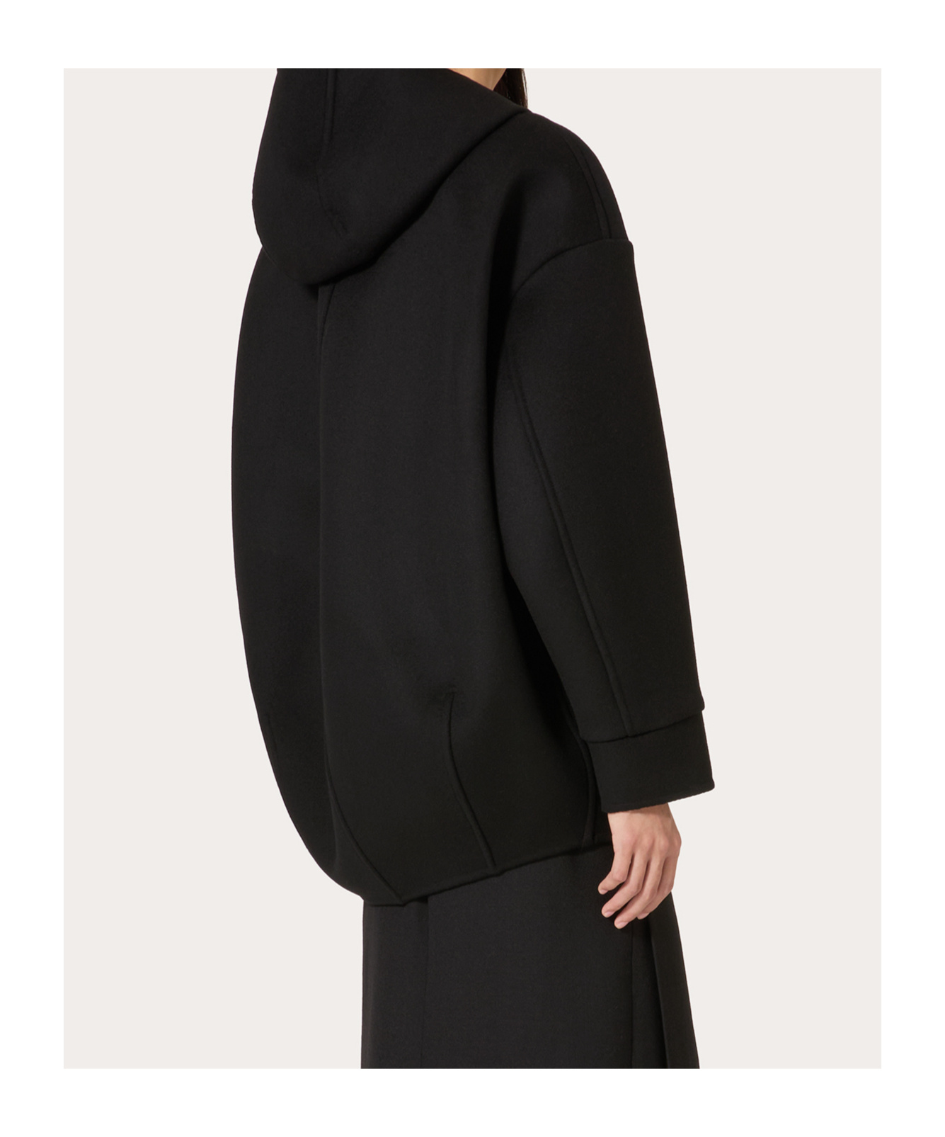 Shop Valentino Piped-trim Hoodie In Black