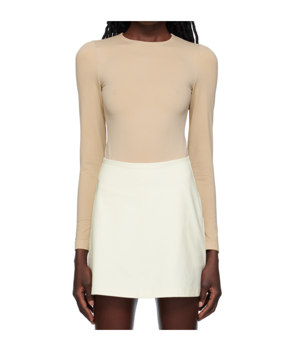 Wolford Aurora Long-sleeved Jumpsuit In Nude
