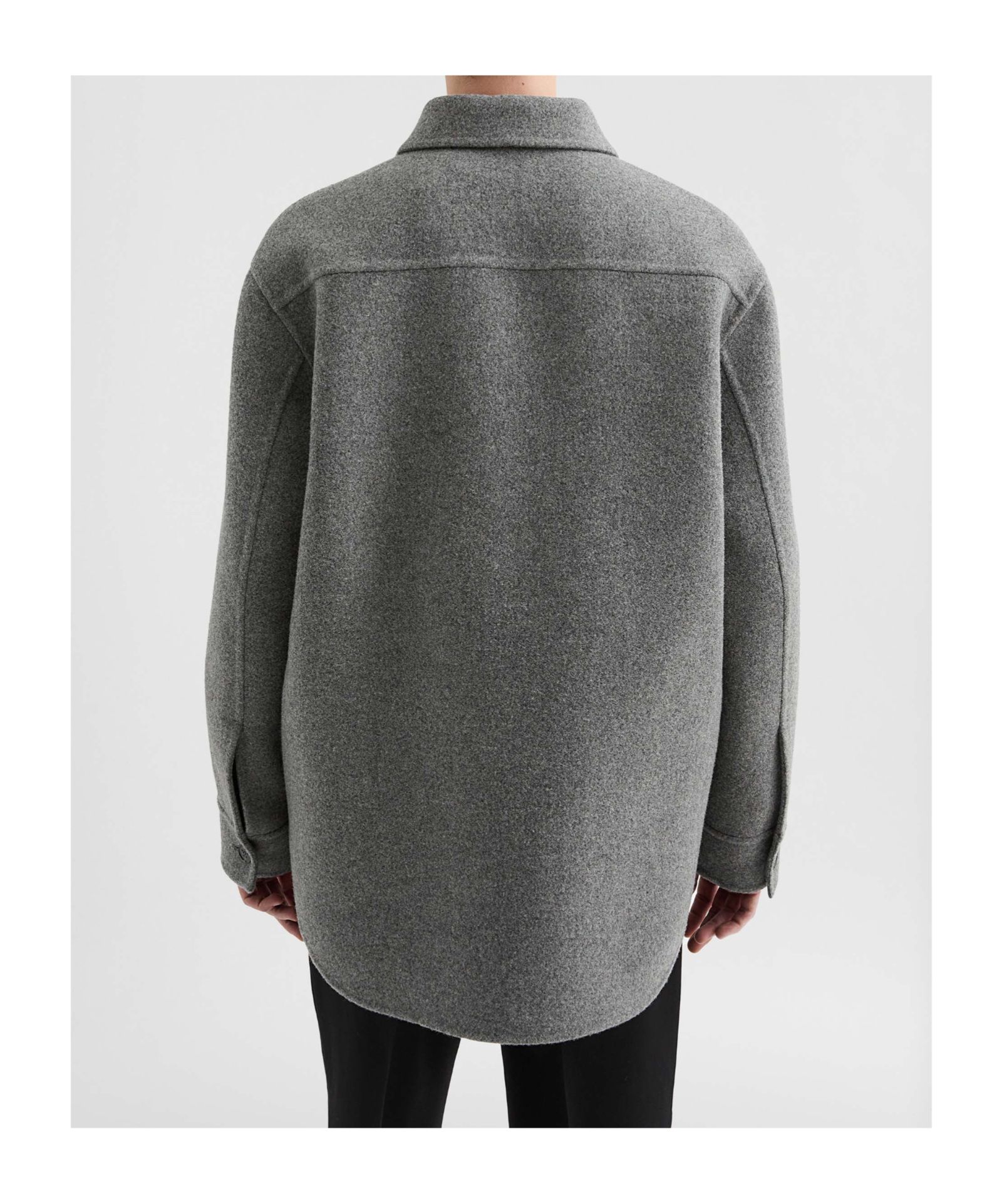 Jil Sander Wool Overshirt Casual Jackets And Parka Gray