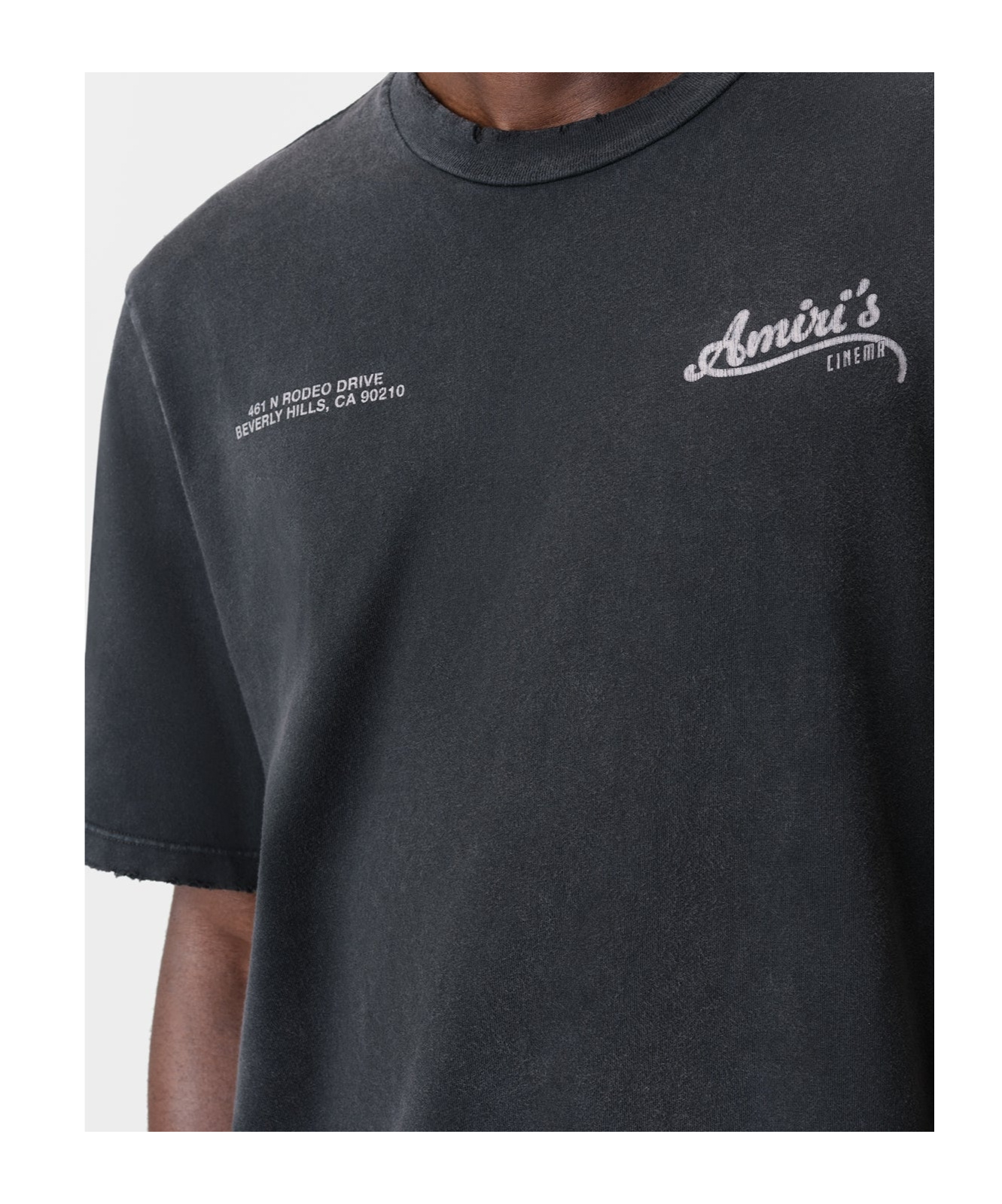 Amiri Cinema Distressed Cotton Graphic T-shirt In Black