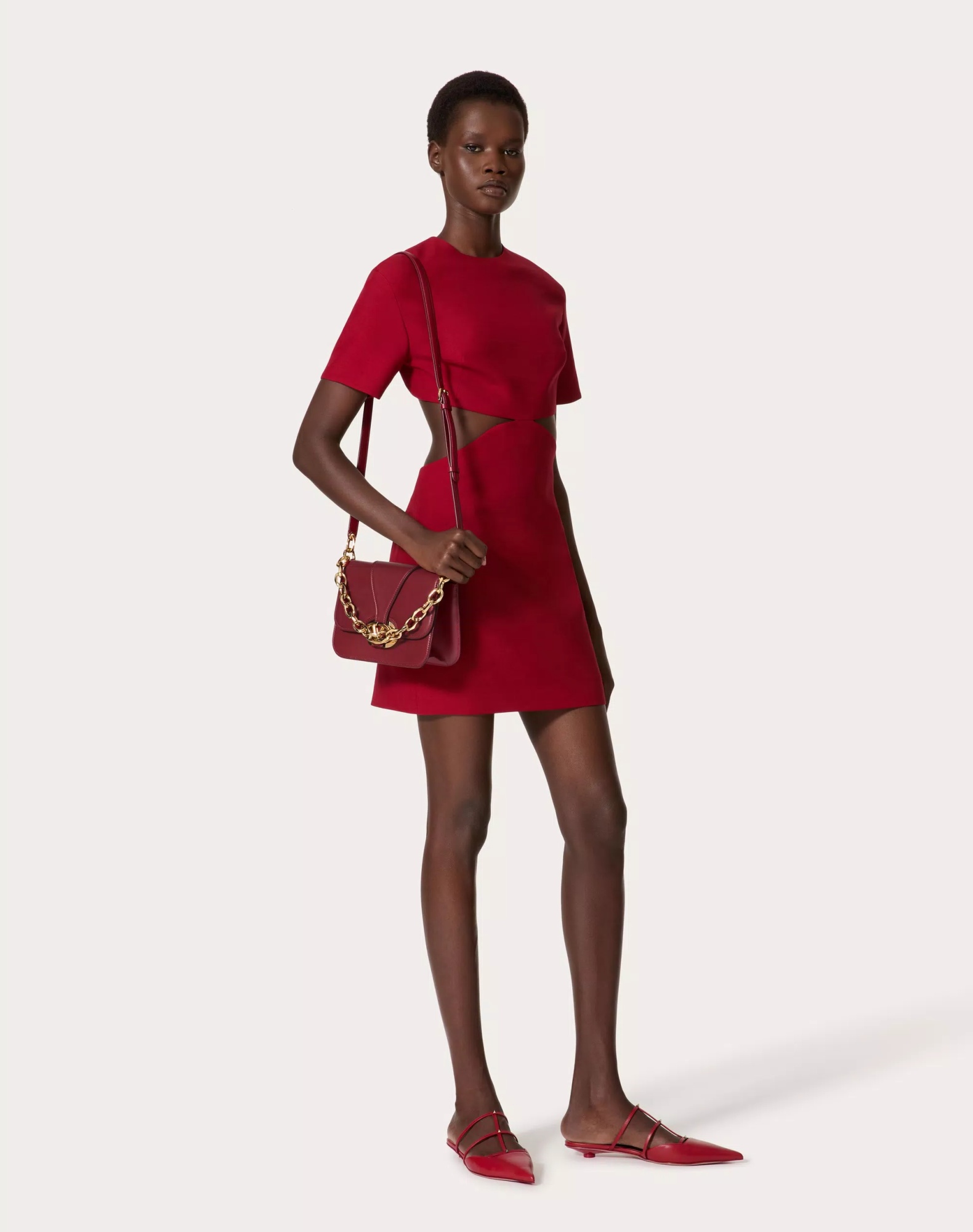 Valentino Vlogo Signature Leather Crossbody Bag In Red