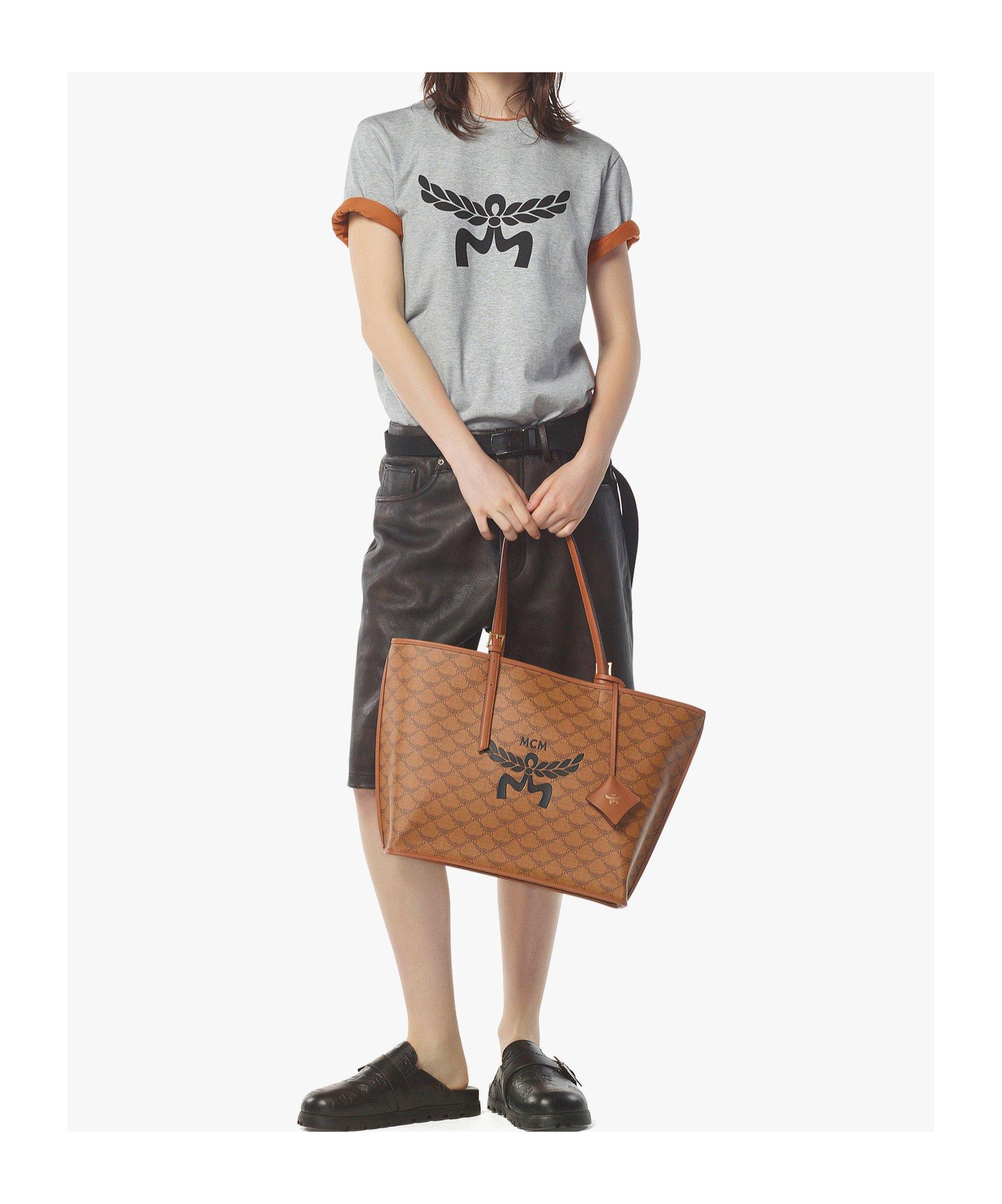 Mcm Himmel Medium Lauretos Shopper Tote In Brown