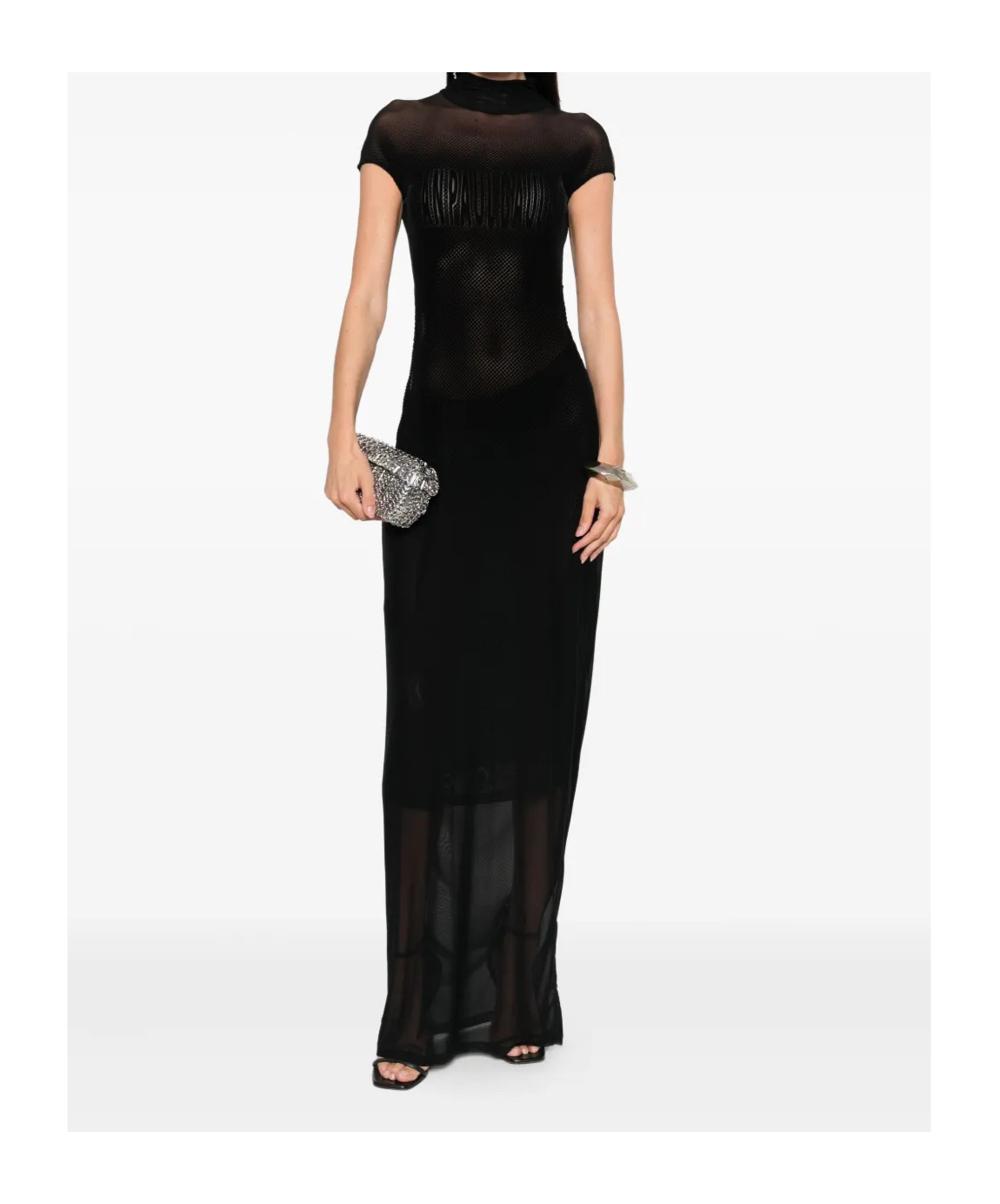 Jean Paul Gaultier Women Long Dress With Inserts In Black