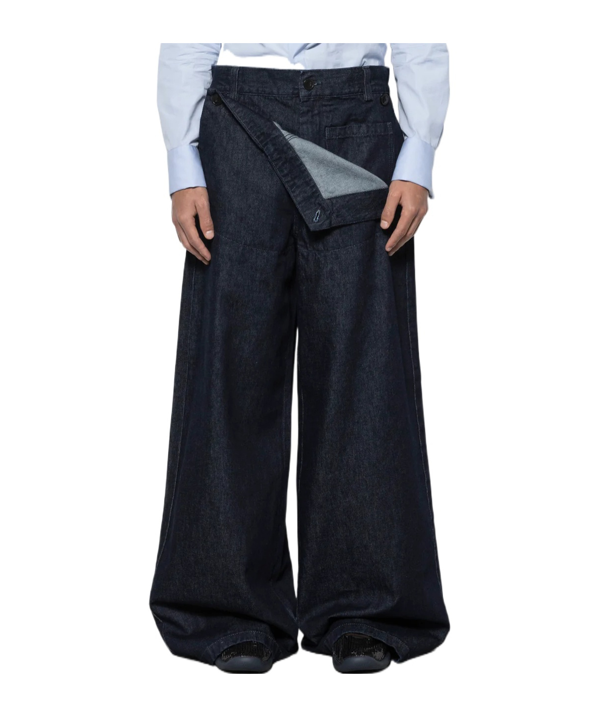 Dries Van Noten Belt Loop Jeans In Purple
