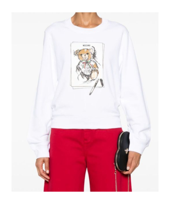 Moschino Teddy Bear-print Sweatshirt In White