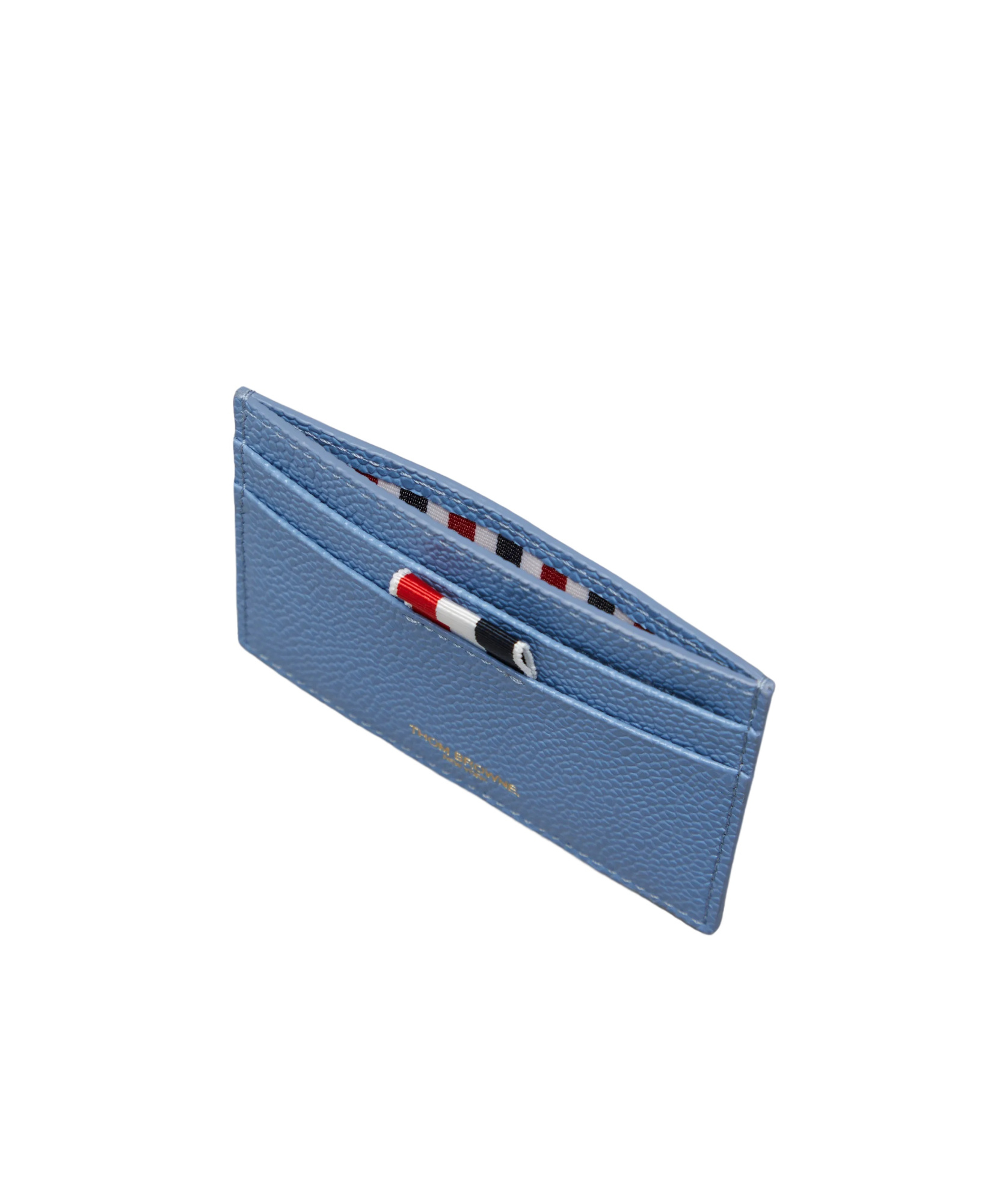 THOM BROWNE 4-BAR ROSE-EMBROIDERED LEATHER CARDHOLDER