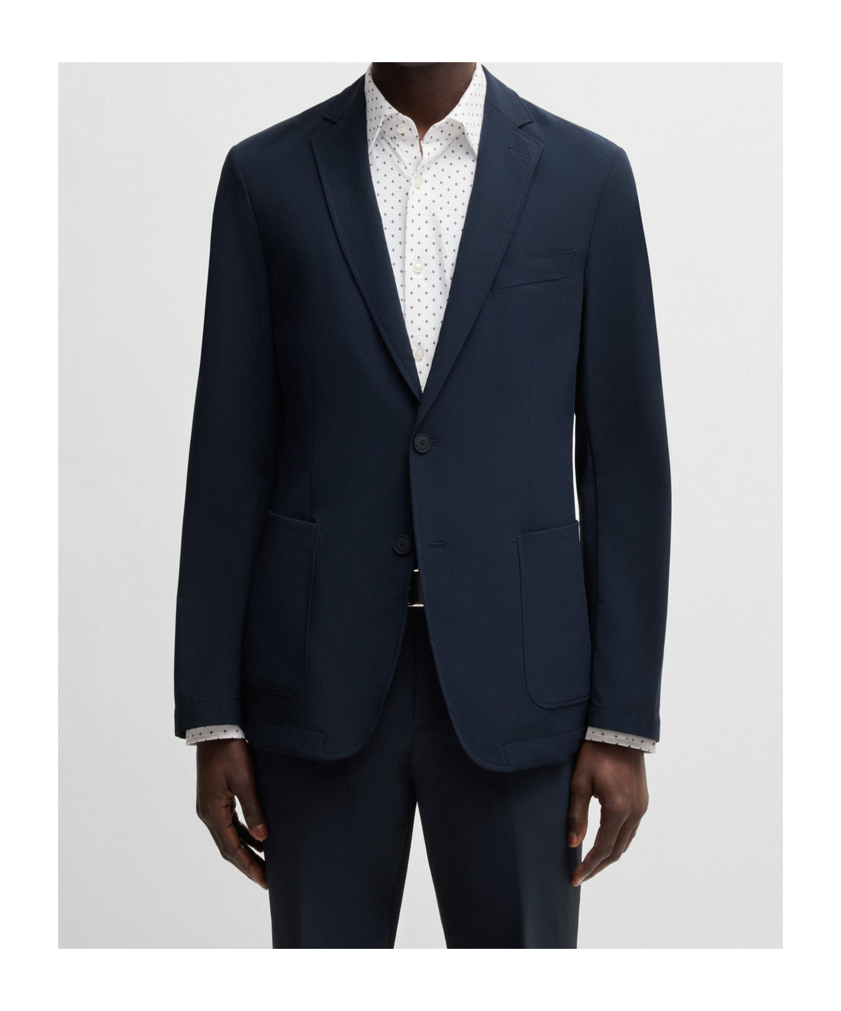 Hugo Boss Slim-fit Suit Jacket In Travel-friendly Stretch Softshell In Black