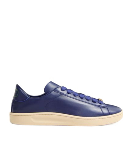Valentino Royco Leather Sneakers With Rubber Sole In Blue