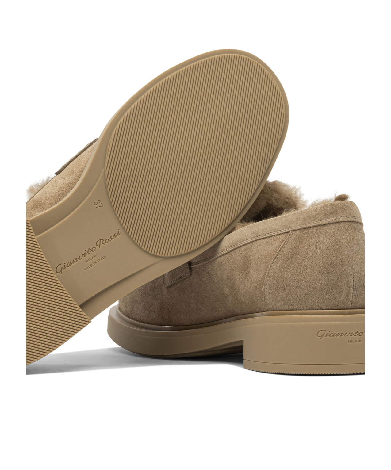 Gianvito Rossi Slip-on Loafers Suede Upper In Brown